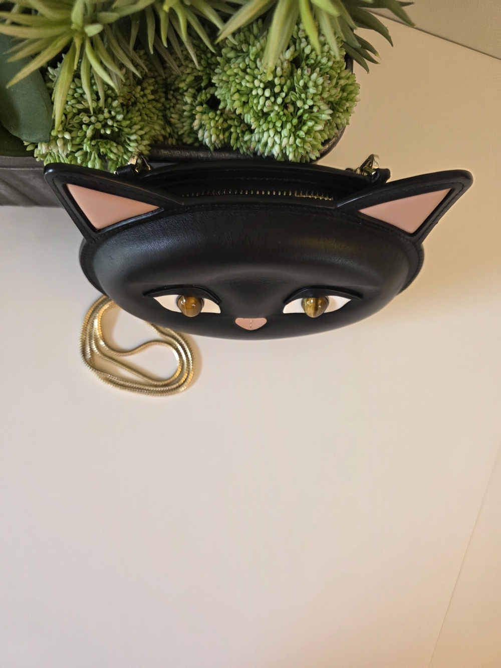 Kate Spade Meow Cat Crossbody Black Leather Chain Bag - Picture 3 of 13